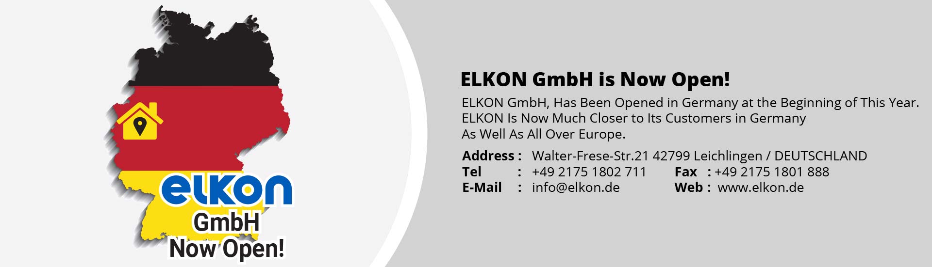 ELKON GmbH is Now Open!