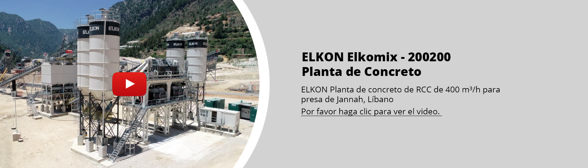 Elkon Elkomix-200200 Rcc Planta De Concreto Para Presa Jannah, Líbano