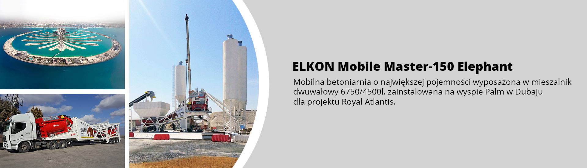 Mobilna Wytwórnia Betonu o największej mocy zainstalowana na Wyspie Palmowej DUBAI dla projektu Roya